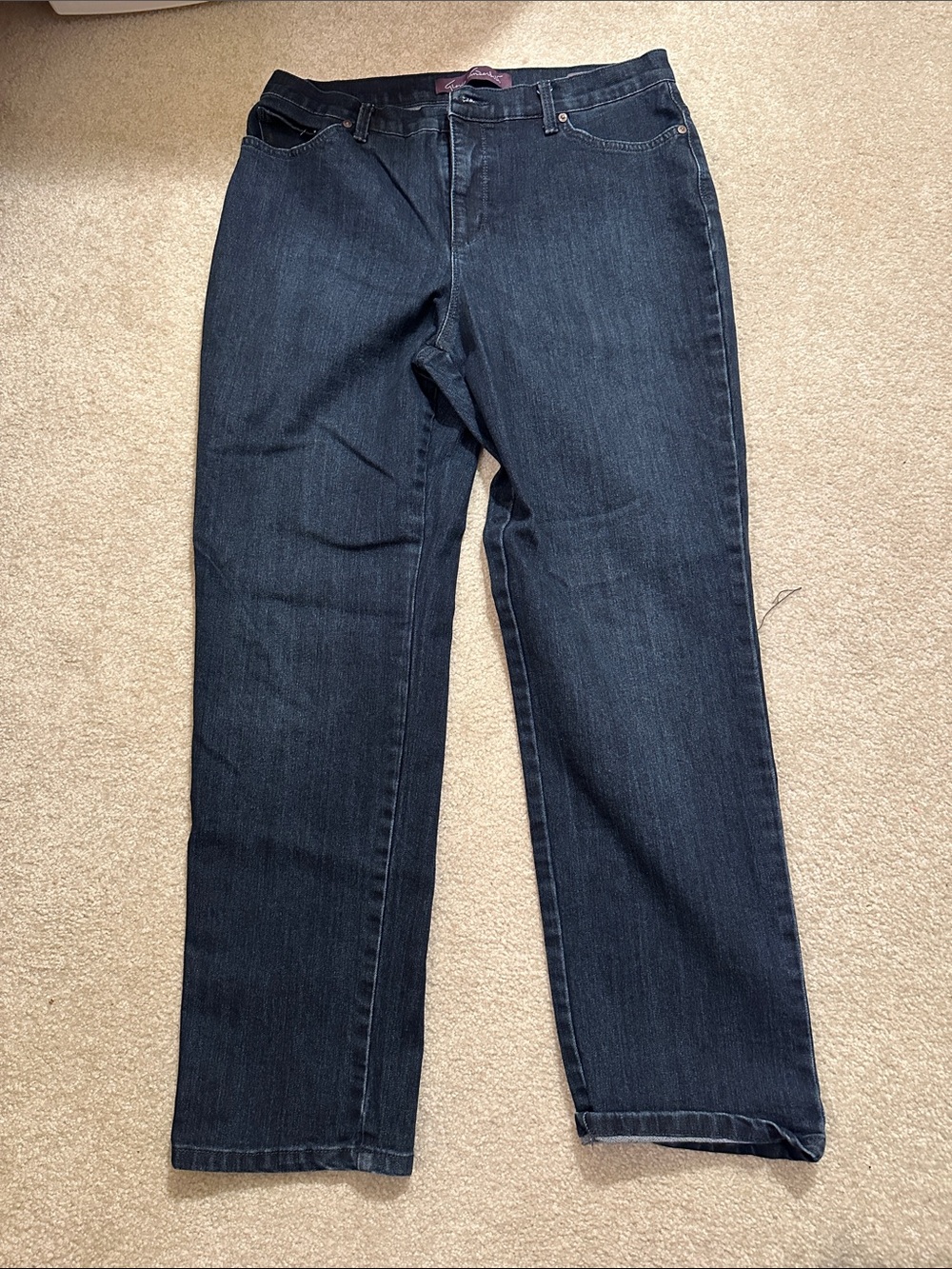 Gloria Vanderbilt Dark Blue Straight-Leg Jeans